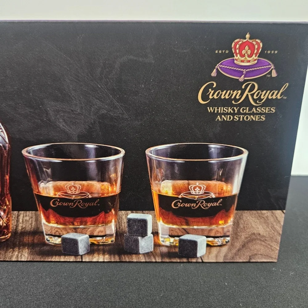 Crown Royal Whisky Glasses and Stones 6 Piece Set‎ New